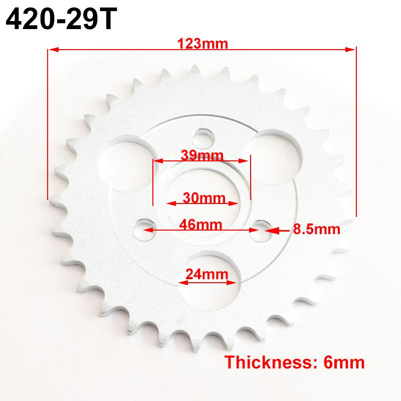 Motorcycle 24T/26T/28T/29T/31T/35T/37T Teeth 30mm Rear Gear Sprocket Fit For Honda Monkey Motorbike Pit Dirt Bike 420/428 Chain