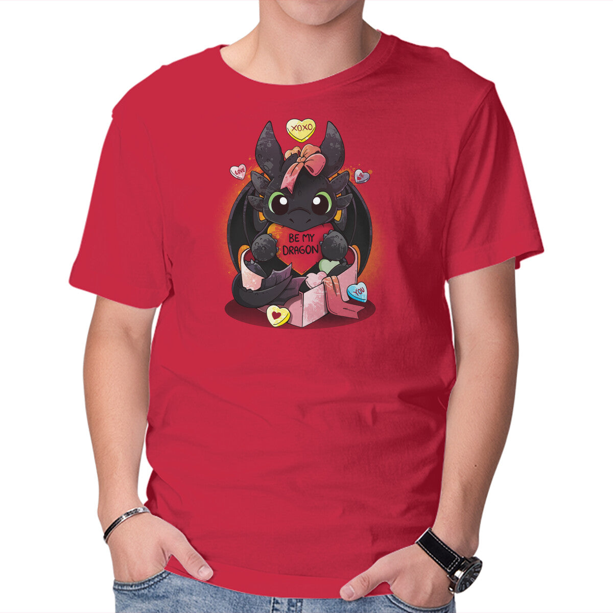 Unisex Crew Neck T-Shirt Be My Dragon Graphic Short Sleeve Casual Tee XXL