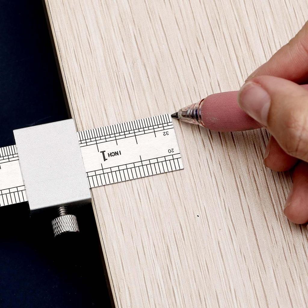 Stainless Steel Precision Rulers Double Sided Carpentry Positioning Limit Block Measuring Woodworking Marking Gauge 15/20/30cm