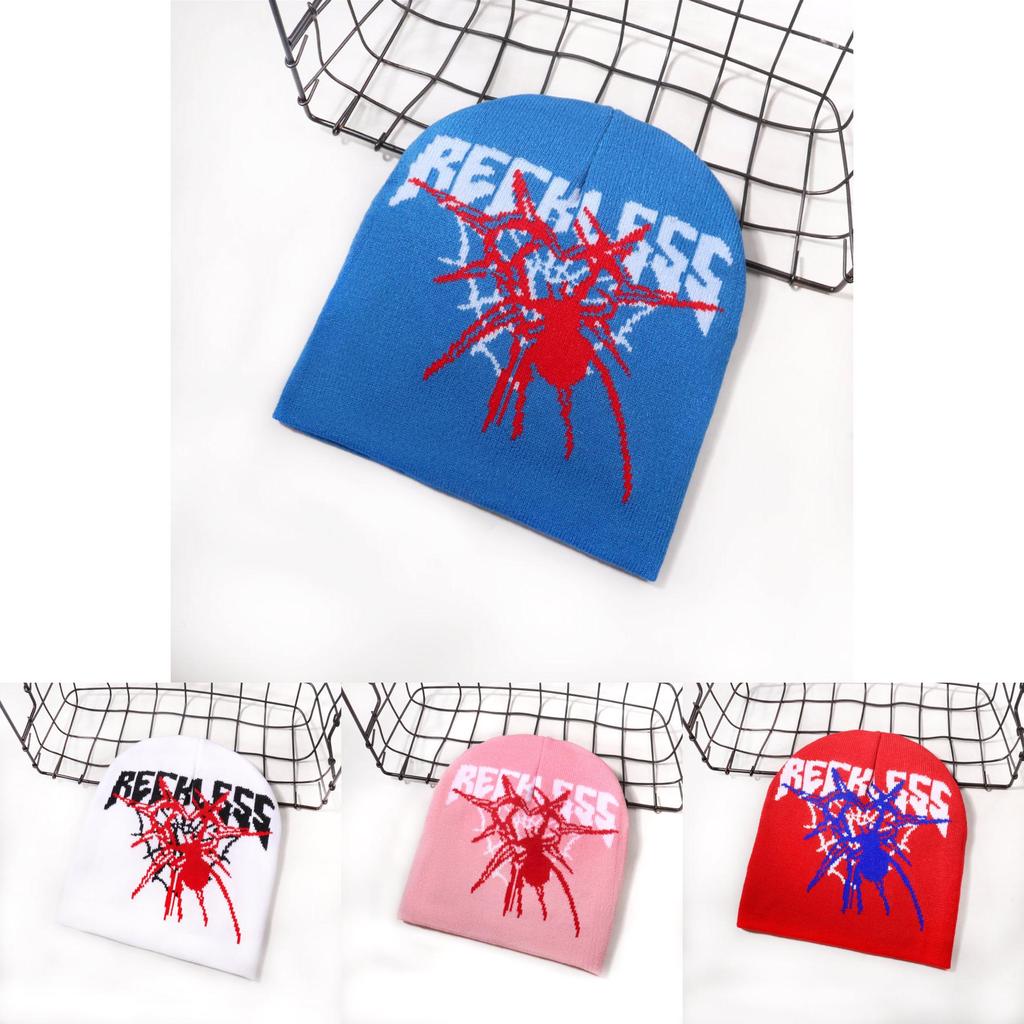 Fashion Spider And Letter Patterns In Casual Warm Knitted Hats For Unisex