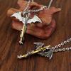 Pterosaur wrapped sword, necklace, punk rock style, Dragon Sword sweater chain, European and American fashion retro, metallic personality