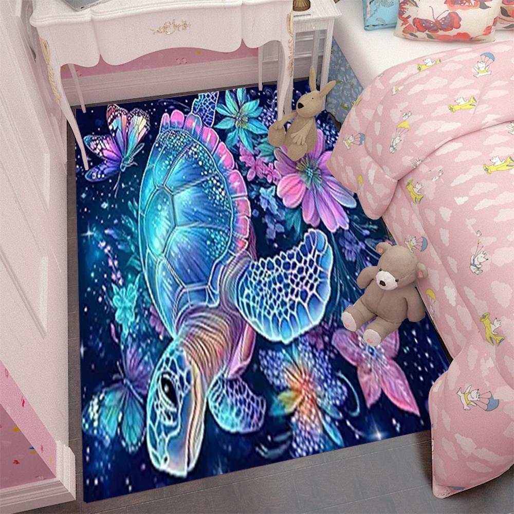 

Underwater World Kids Bedroom Living Room Large Carpet Life Design Turtles Fish Coral Patterns Anti-slip Rug for Home Decor 40x60cm