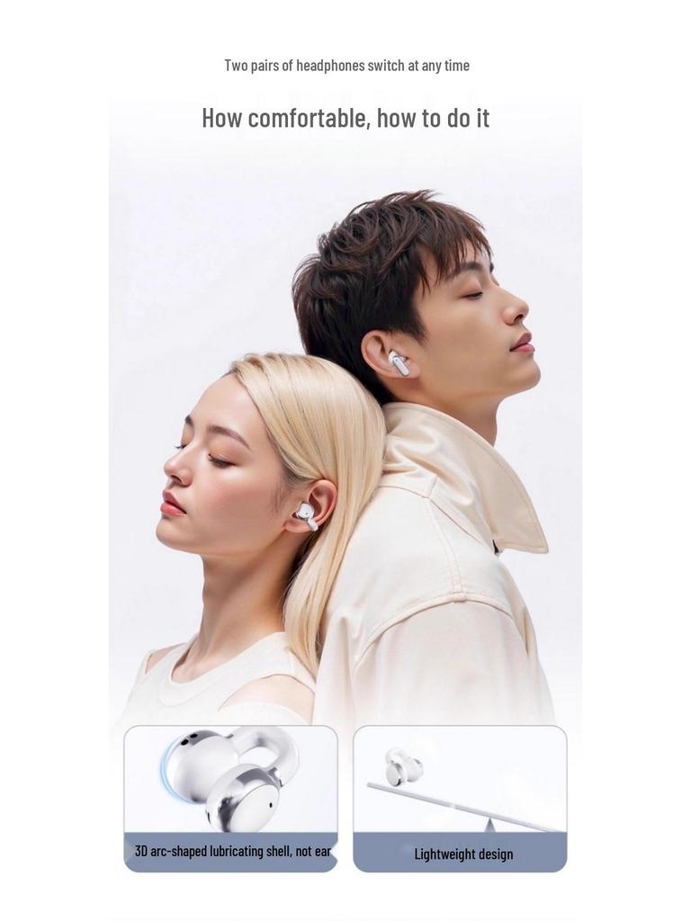 Q10 Couple's Bluetooth Earphones: High Sound Quality, Long Battery Life, Noise Reduction, Secure Fit, Set of Four.