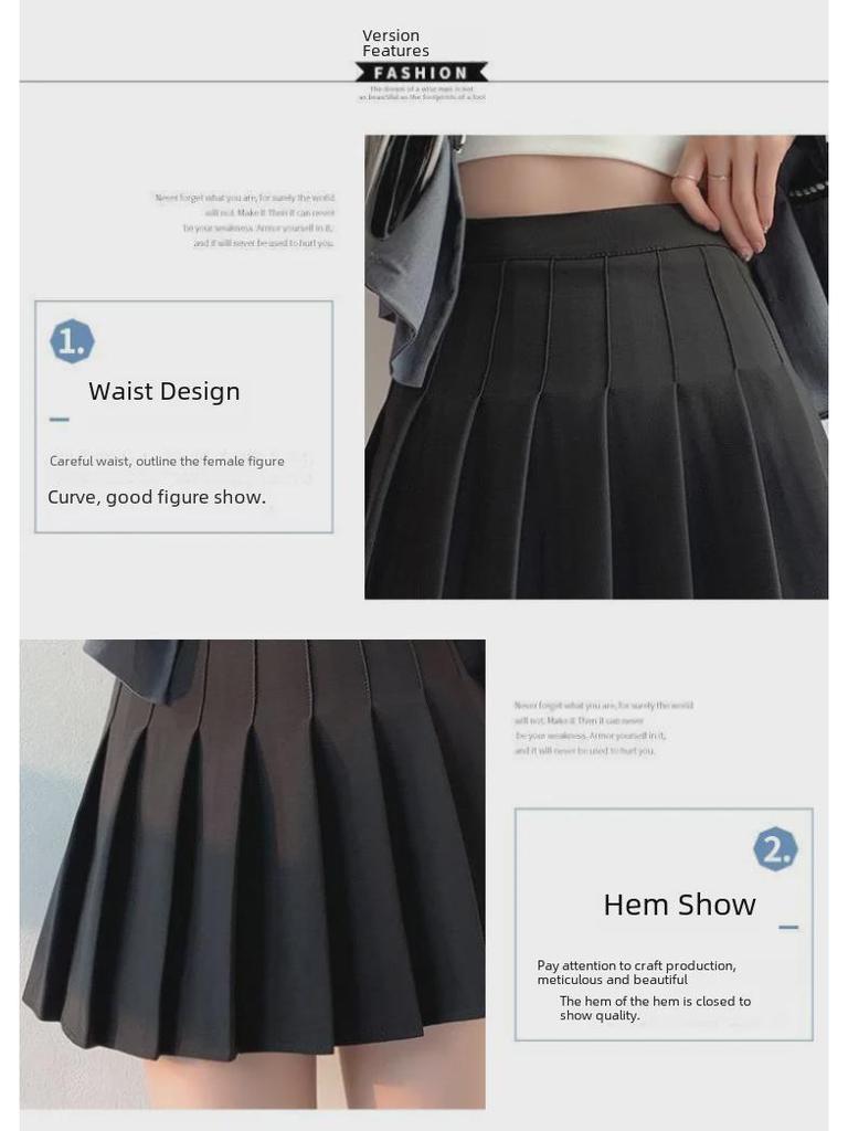JK Hoge Taille Geplooide Zwarte Rok: Sexy & Anti-Rimpel Zomerstijl voor Vrouwen
