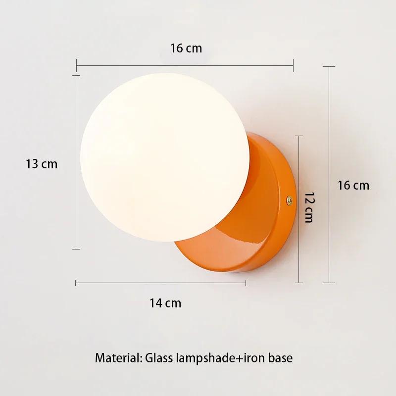 

Настенный светильник в скандинавском кремовом стиле, современный минималистский подвесной светильник для коридора, французский креативный интернет-светильник красного цвета для спальни, прикроватные лампы, факел Cool White(5500-7000K) оранжевый