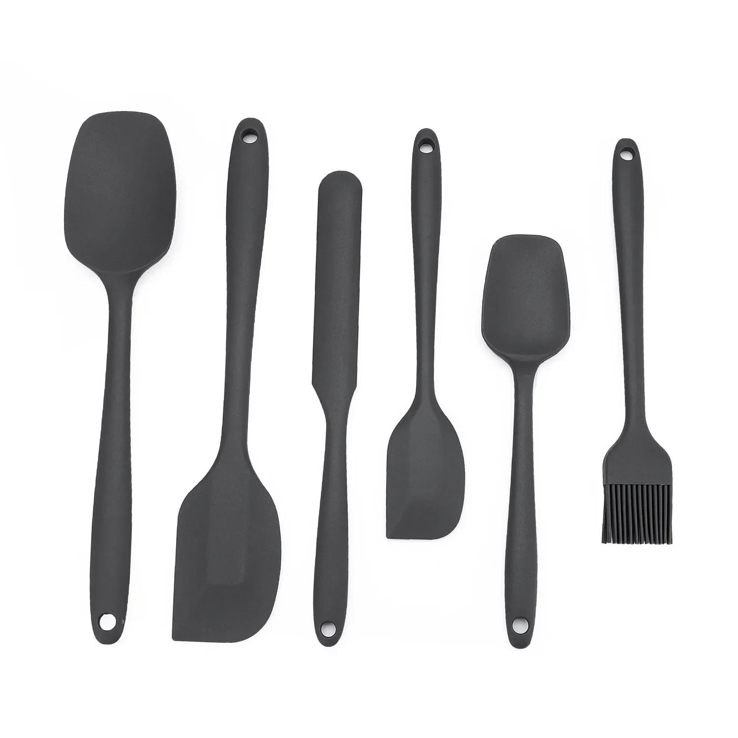 

Силиконовые лопатки Резиновая ложка-лопатка Жаростойкие Бесшовный цельный дизайн Неприлипающая ложка-лопатка Гибкие скребки Инструмент для выпечки