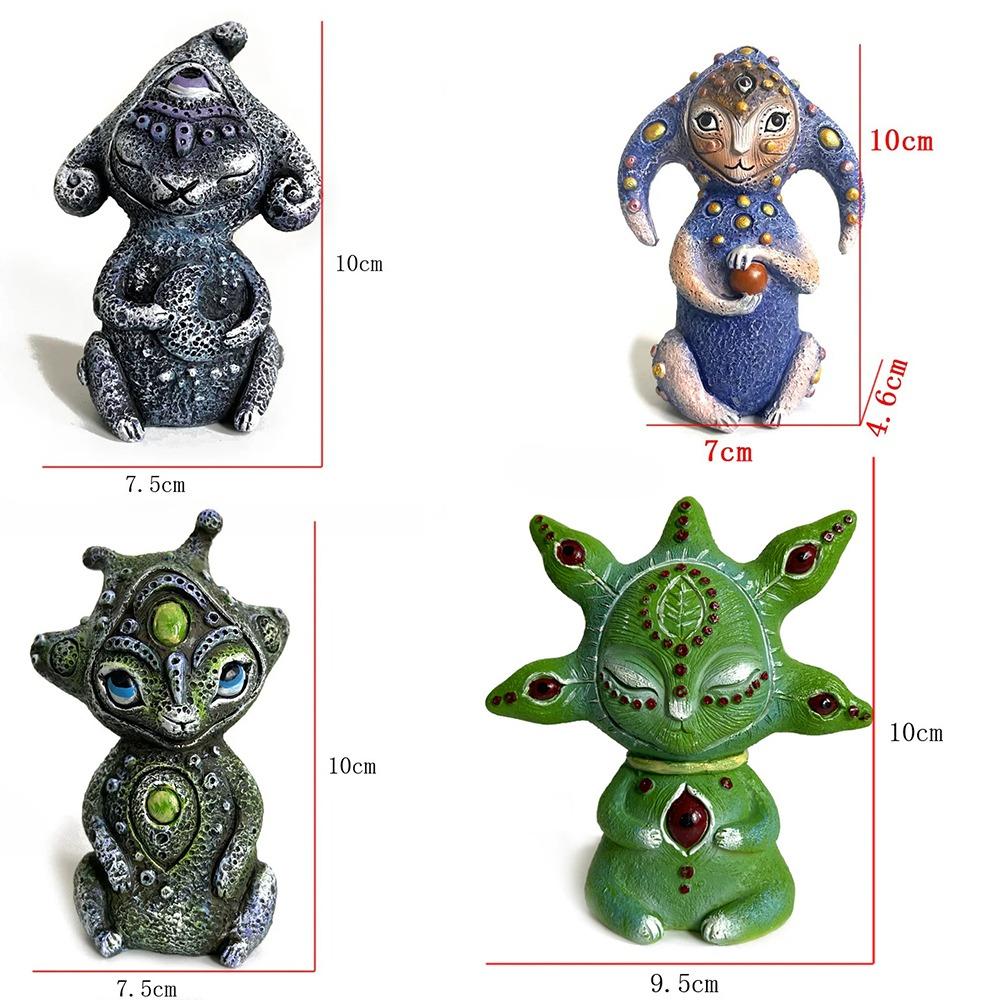 Room Decoration Three Eyes Alien Resin Statue Sculpture Crafts Funny Resin Ornaments  Garden