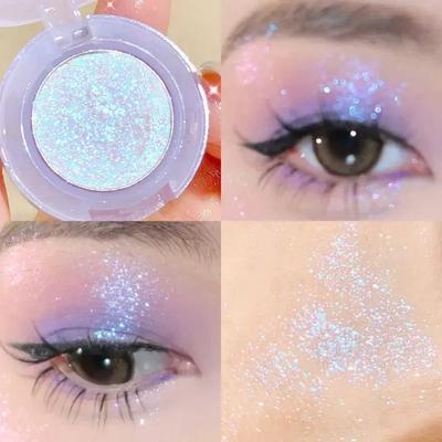 Monochromer Glitzer-Lidschatten, Perlglanz-Highlighter-Puder-Make-up, Diamant-Lidschatten-Palette, helle, glänzende Augen-Make-up-Kosmetik