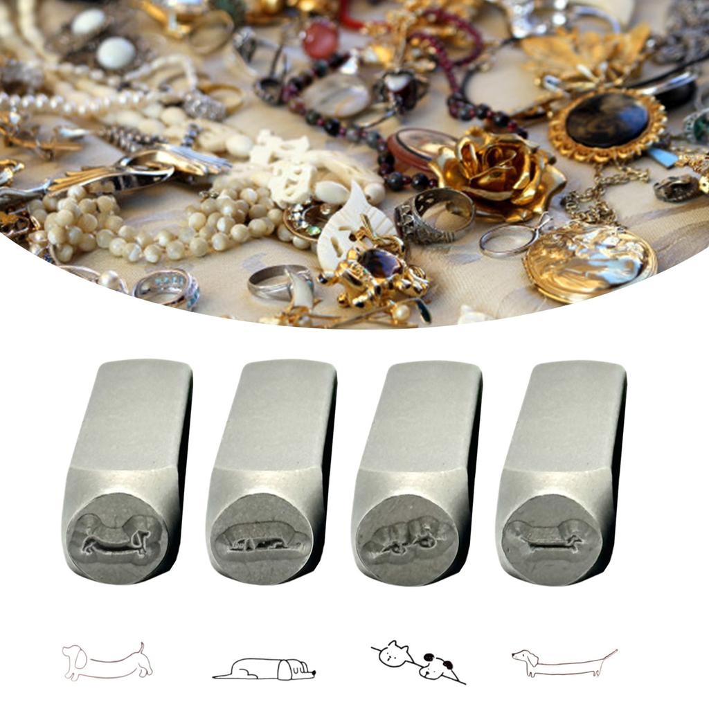 Metal Design Stamps Punch Tool Intricate Metal Stamps with Dog for Creating Custom Jewelry and Craft Designs