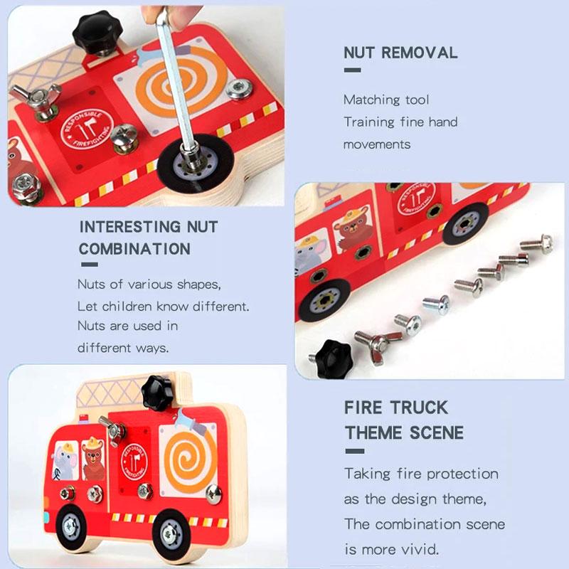 Montessori Screw Activities Sensory Toys Kids Pretend Play Tool Wooden Set Fine Motor Training Educational Toys For 3+ Year Old