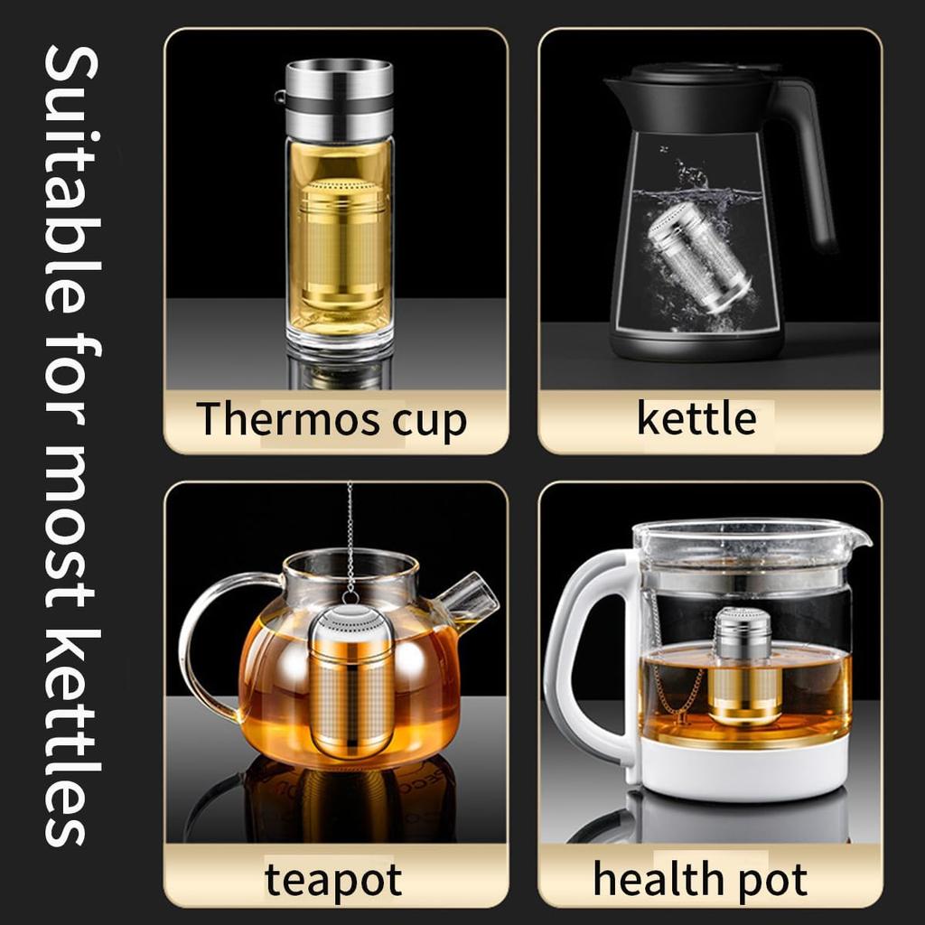 Tea Infuser,304 Stainless Steel Tea Strainers for Loose Tea,Loose Leaf Tea Steeper,Fine Mesh Tea Ball holder with Chain Hook and Lid,Reusable Tea