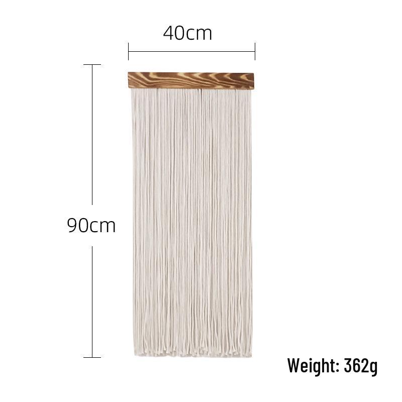 Bohemian Nordic Style Wood Board Tassel Tapestry for Living Room or Bedroom Wall Decor