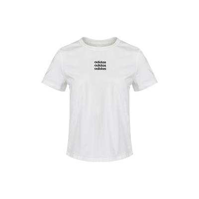 Triple Logo Embroidered Crew Neck Short Sleeve T-Shirt Women Tops White GP5580