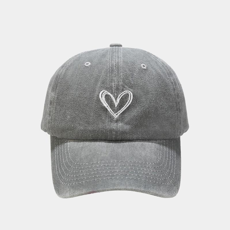 Spring and Summer New Washed Retro Visor Female Curved Brim Old Baseball Cap Love Couple Cap Ins
