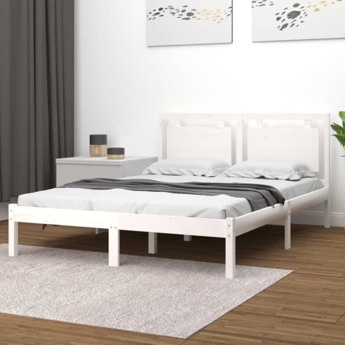 VidaXL Bed Frames White Solid Wood 120x200 Cm 3105531