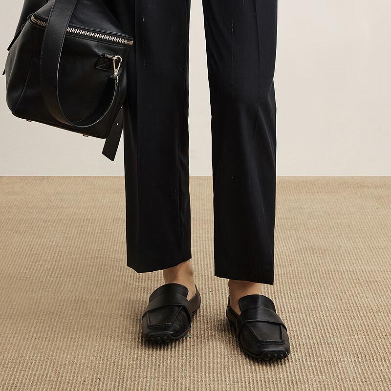Less 2025 Autumn Merino Wool Straight Cropped Trousers