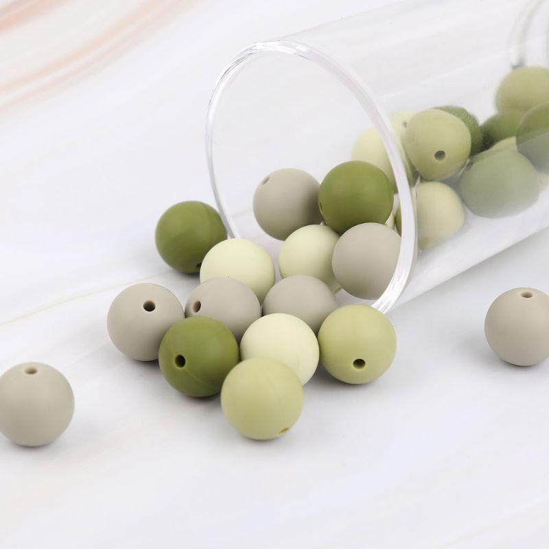 15mm 20pcs Silicone Beads Baby Teething Beads DIY Chewable Teether for Infant