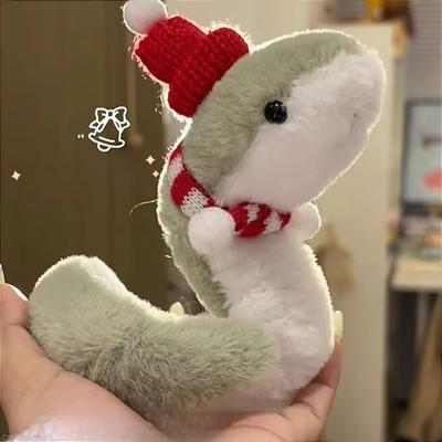 2025 New Year'S Year Of The Snake Auspicious Plush Doll Toy Cute Little Green Snake Bag Pendant Gift