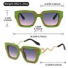 New European and American square-framed striped snake-leg sunglasses, trendy party and fashionable sunglasses