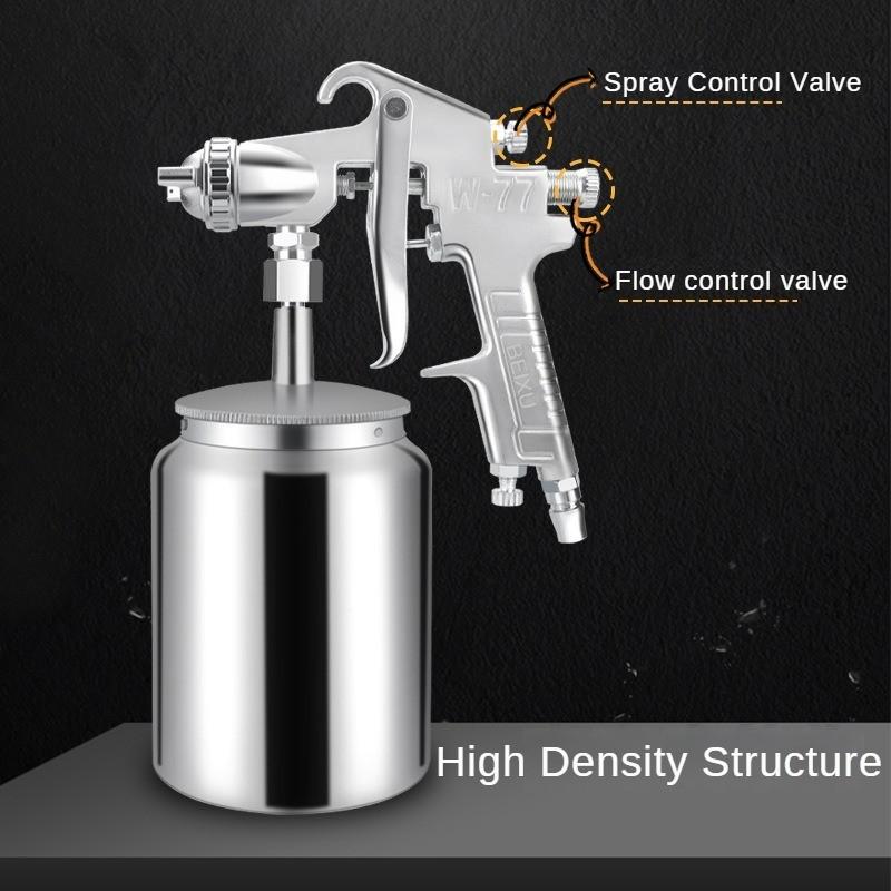 Pneumatische Spritzpistole für Latexfarbe, Automöbel, Reparaturpistole für Decklack, Edelstahl, Spritzpistole mit hoher Zerstäubung