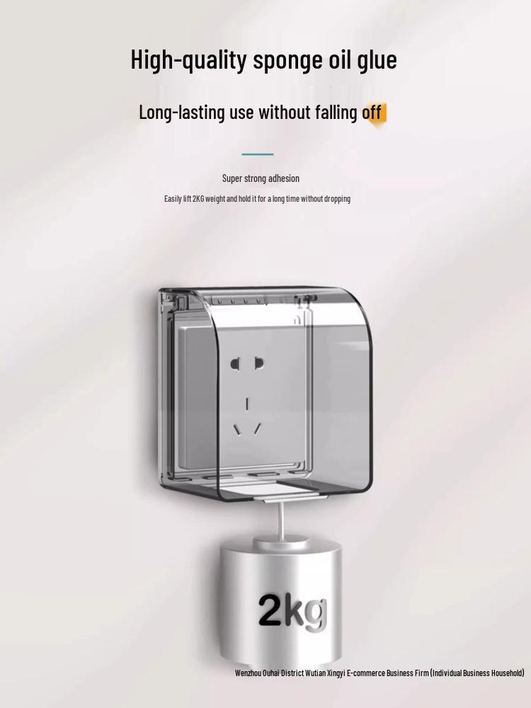 Type 86 Waterproof Bathroom Socket Cover: Child-Proof, Adhesive Shield Box