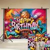 1 item, basketball-themed happy birthday party background photo props, polyester banner decoration