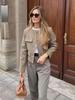 2024 Autumn Women's Pocket Crew Neck Fashion Coat