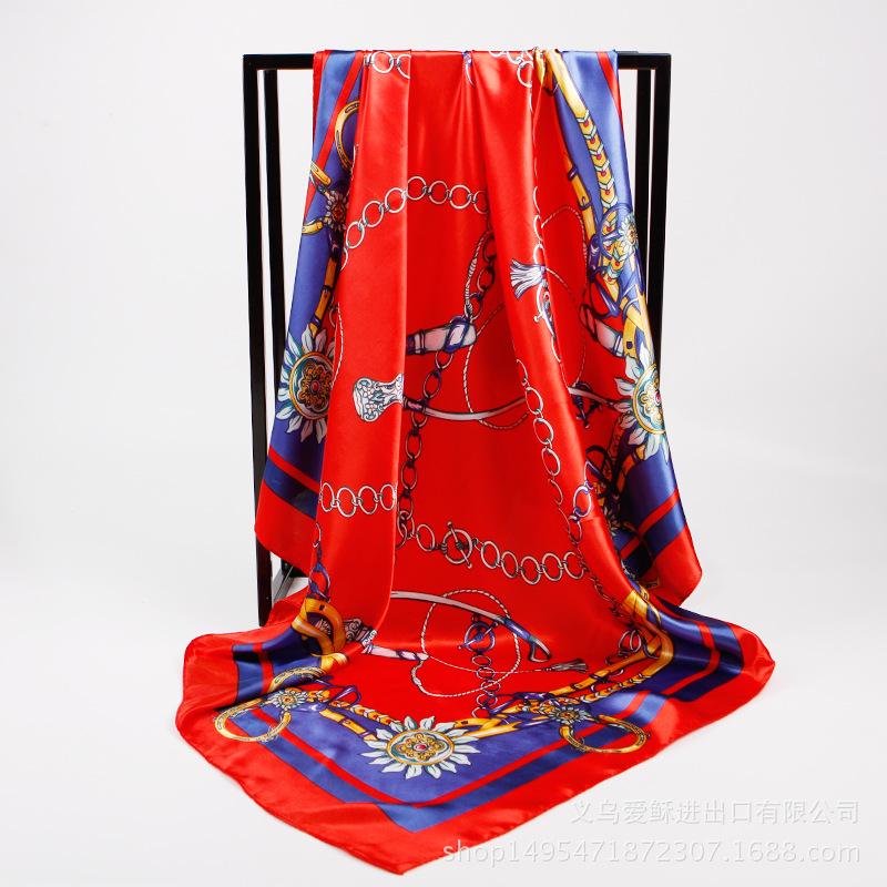 High-quality Luxurious Silk Scarves Headband Scarfs Neck Scarf For Women Chain Silk Scarf Women's Decorative Shawl