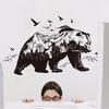 Diy Home Decor Black Bears Fish Tattoo Mural Mountain Wall Sticker New Design Vinyl Wall Art Decals Room Decor