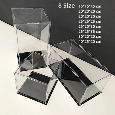 8 Size Clear Acrylic Showcase Display Case Stand Large Dustproof Protection Box for Action Figures, Toys, Collectibles Models