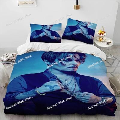 3D Printing Johnny Depp Series Comforter Bedding Set,Duvet Cover Bed Set Quilt Cover Pillowcase,king Queen Size Bedding Set Kids