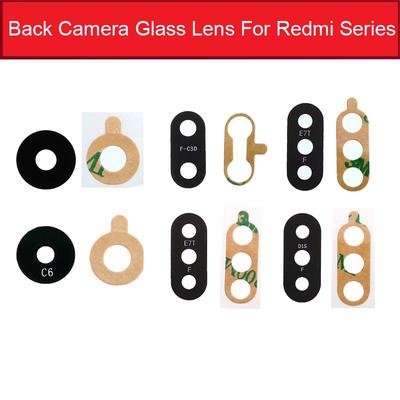 Pegatina de lente de cristal de cámara trasera para Xiaomi Redmi 8 9 3 4 5 5 Plus 5A 6 7A, piezas de repuesto de cubierta de lente de cristal de cámara trasera