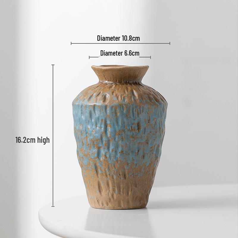 Retro Chinese Ceramic Vase: Elegant Flower Insert for Living Room, Dining Table, Hotel, and B&B Decor