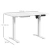 Standing Desk, Height-Adjustable, 120x60x72-116cm, White