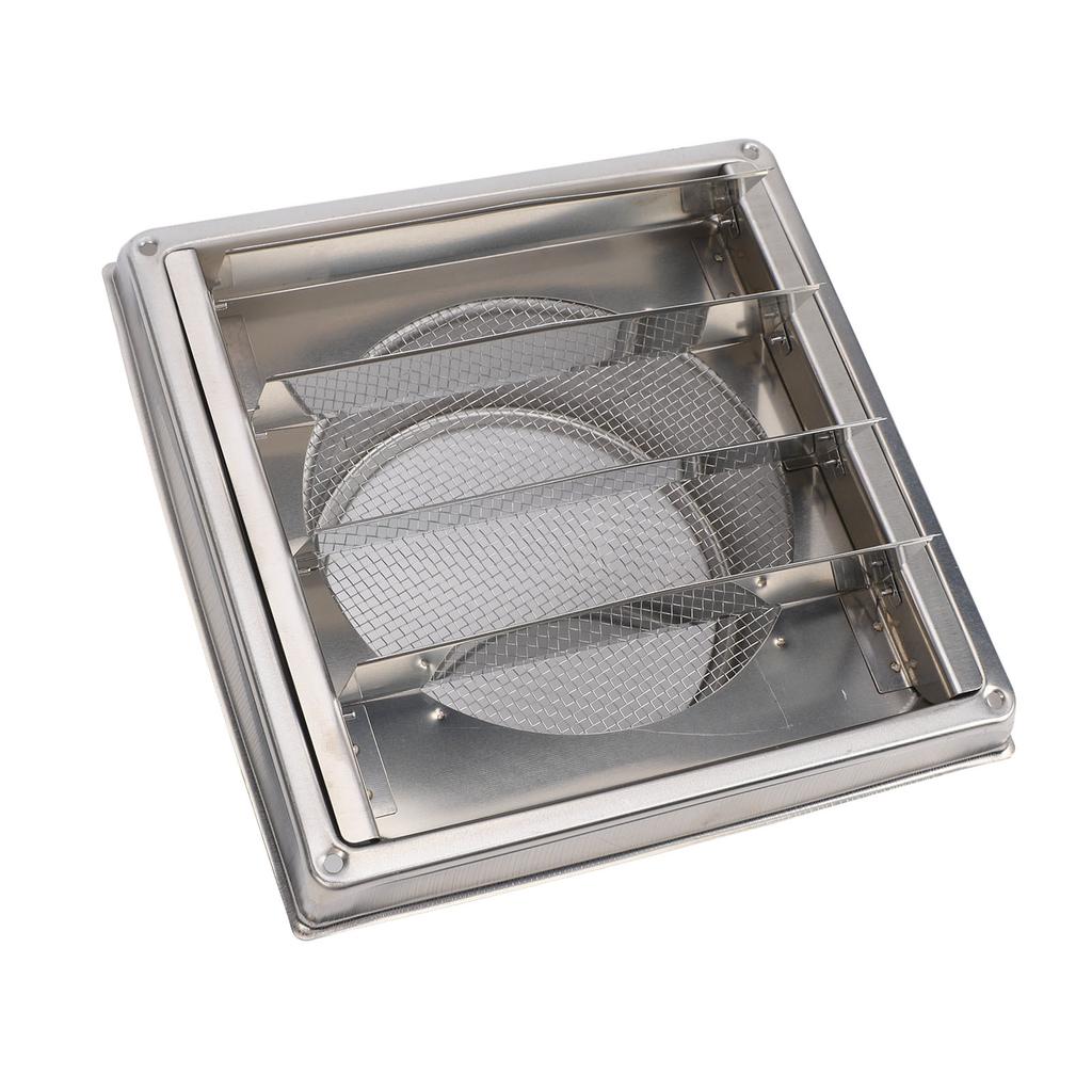 5 Inch Dryer Vent Cover 304 Stainless Steel Square Louvered Vent Cover with Screen for Bathroom Office Home