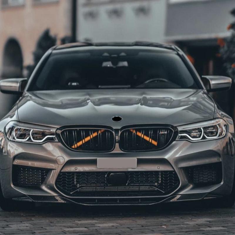 2 Peças Faixas de Acabamento da Grelha Dianteira Capa Adesivos de Moldura Para BMW F10 E60 F30 F32 F20 F22 F06 F02 F25 F26 G20 Série 1 2 3 4 5 6 7