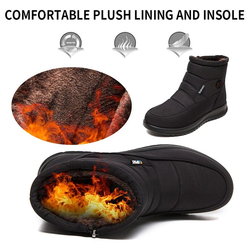 Rimocy  New Thick Plush Winter Boots For Women Non -Slip Waterproof Snow Boots Woman Flat Heels Warm Cotton Padded Shoes