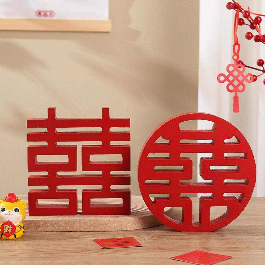 Tradition Chinese Red Happy, Wall Table Wooden Ornaments New House Supplies