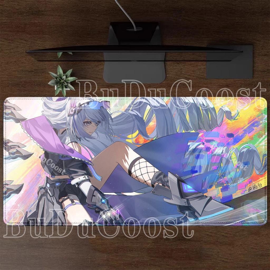 Larger Silver Wolf LV.999 Mousepad HSR Honkai Star Rail PC Gaming Keyboard Anime Girl Kawaii Mouse Pad HD Printing XXL Desk Mat