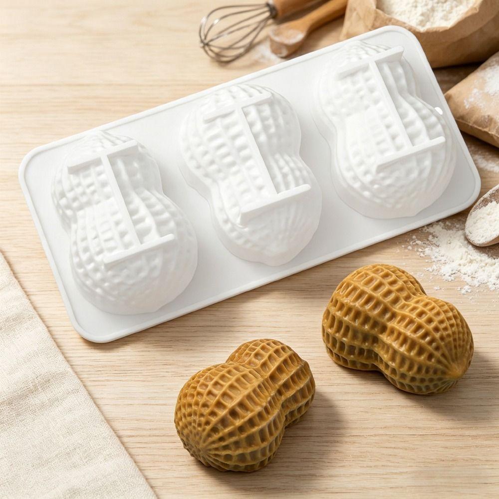 3-Cell Peanut Mousse Cake Mold Peanut Shaped Baking Mold New Chocolate Mold Baking Tools