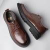 2024 Classic Genuine Leather Men's Dress Shoes Black Brown Cap Toe Lace-Up Oxford Company Business Office Formal Shoes for Men