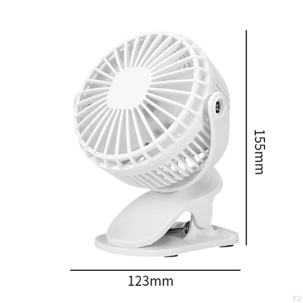 Clip on Fan Quiet USB Small with Mini for Climbing Outdoor Home White