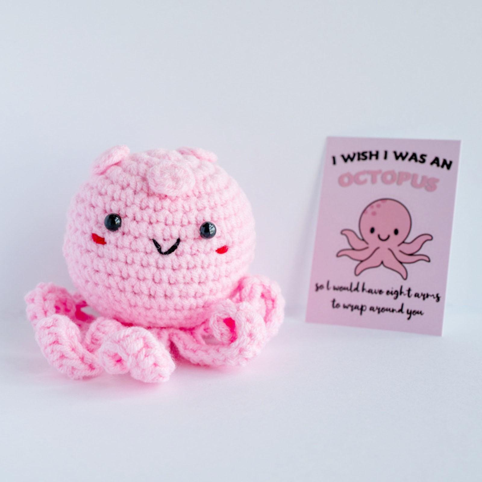 

Crochet Octopus Doll Crochet Animals Ornament Cartoon Hand Woven Octopus Ornament Cute Room Desk Decoration Emotional Support One Size