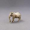 1Pcs Tea Pet Table Ornament Antique Minature Mammoth Figurines Solid Copper Animal Crafts Home Living Room Decoration