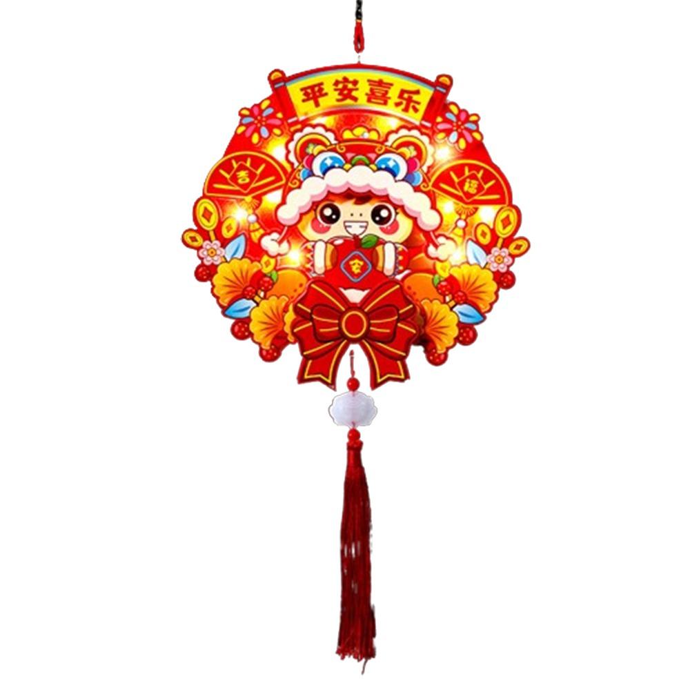 Samodzielnie wykonana Kreskówkowa Lampion na Rok Konia Błogosławieństwo Nowy Rok Szczęśliwy Wisiorek Dekoracja Domowej Imprezy