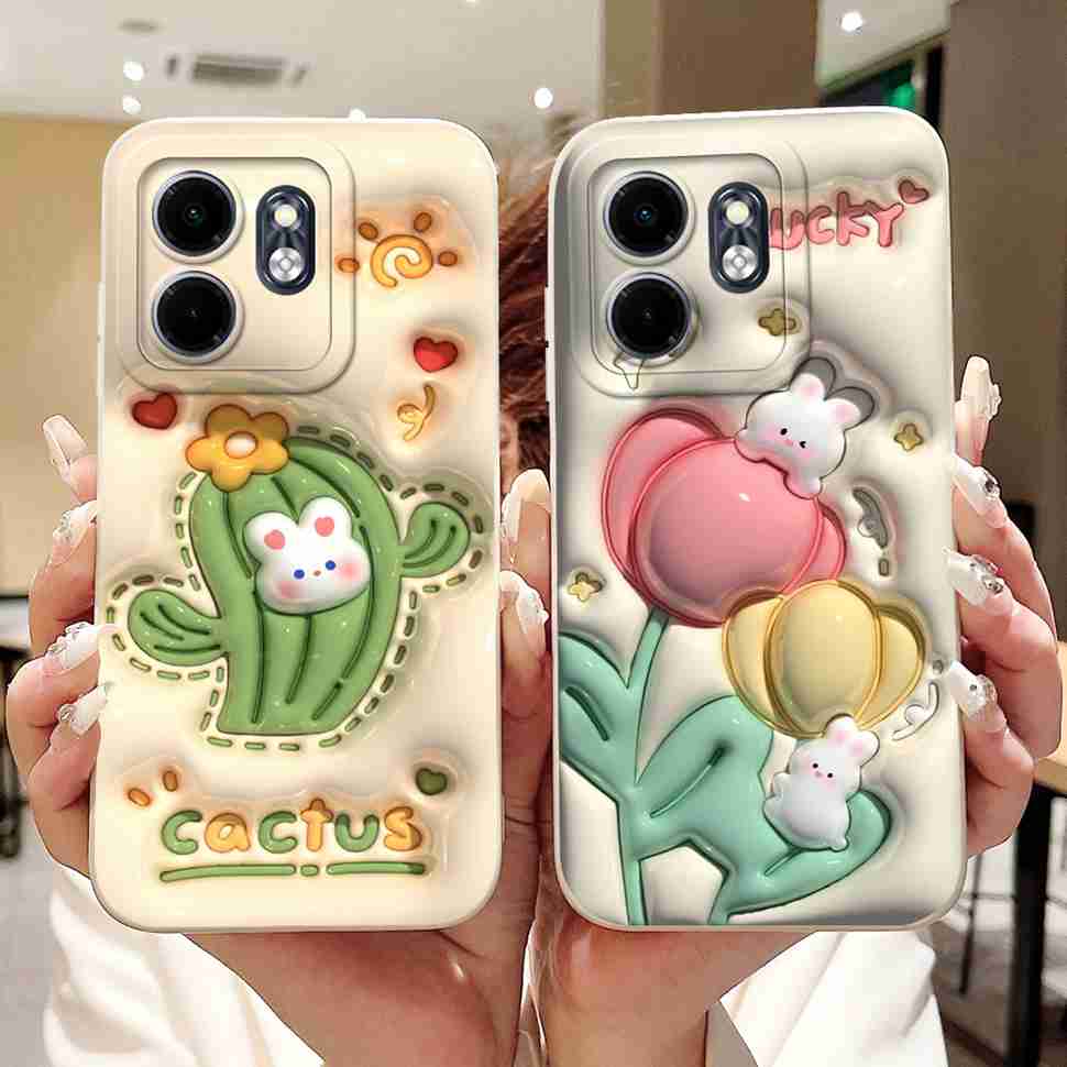 For Infinix Hot 50i Case Hot50i X6531 Lovely Rabbit Silicone Soft TPU Cover Fundas For Infinix Smart 9 Smart9 X6532 Phone Cases