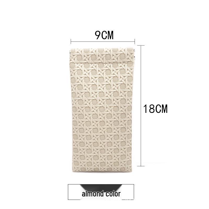 Brillen- & Sonnenbrillenetui mit Leder-Druckknopfverschluss, Tragbare Aufbewahrungstasche mit Kordelzug