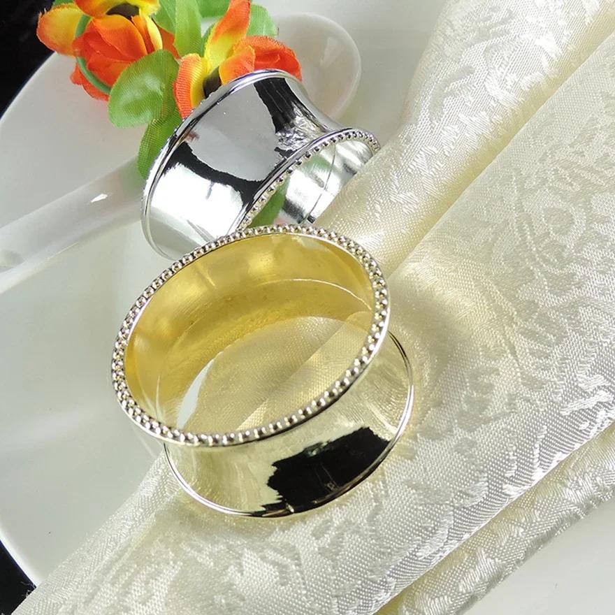 12pcs/lot Stylish and Simple Round Beaded Napkin Rings Metal Napkin holder,Table Decoration and Accessories, High Quality
