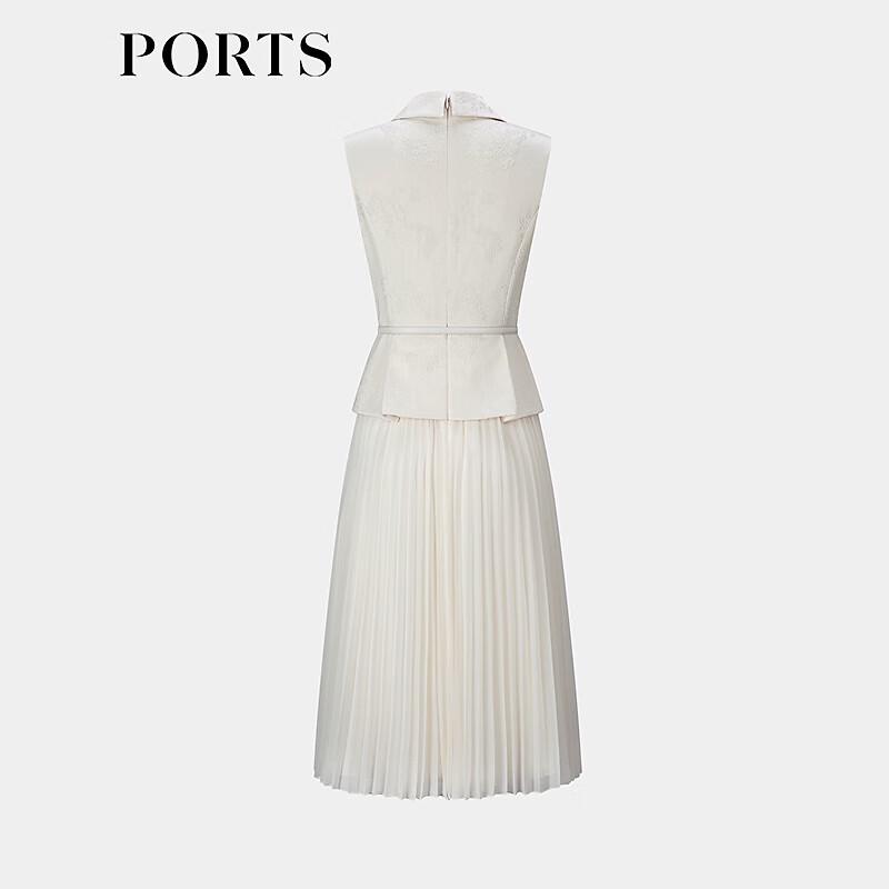 PORTS Women's Classic 2-in-1 Sleeveless Pleated Dress