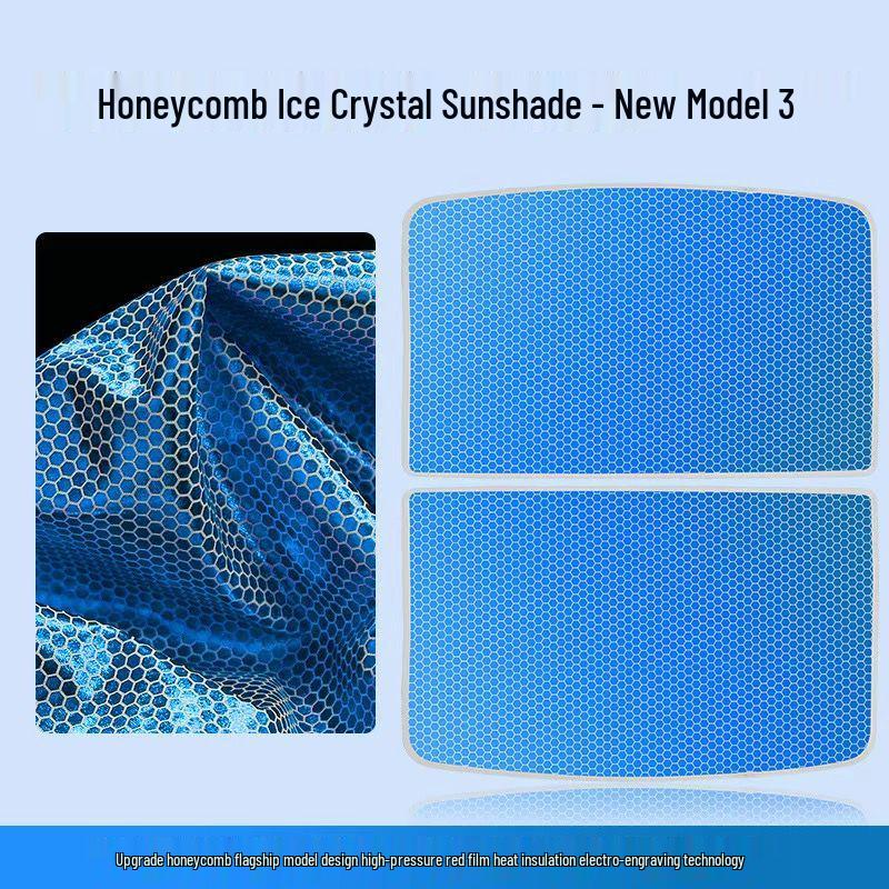 Tesla Model 3/Y Ice Crystal Sunroof Sunshade - Heat Insulation & Folding Protection